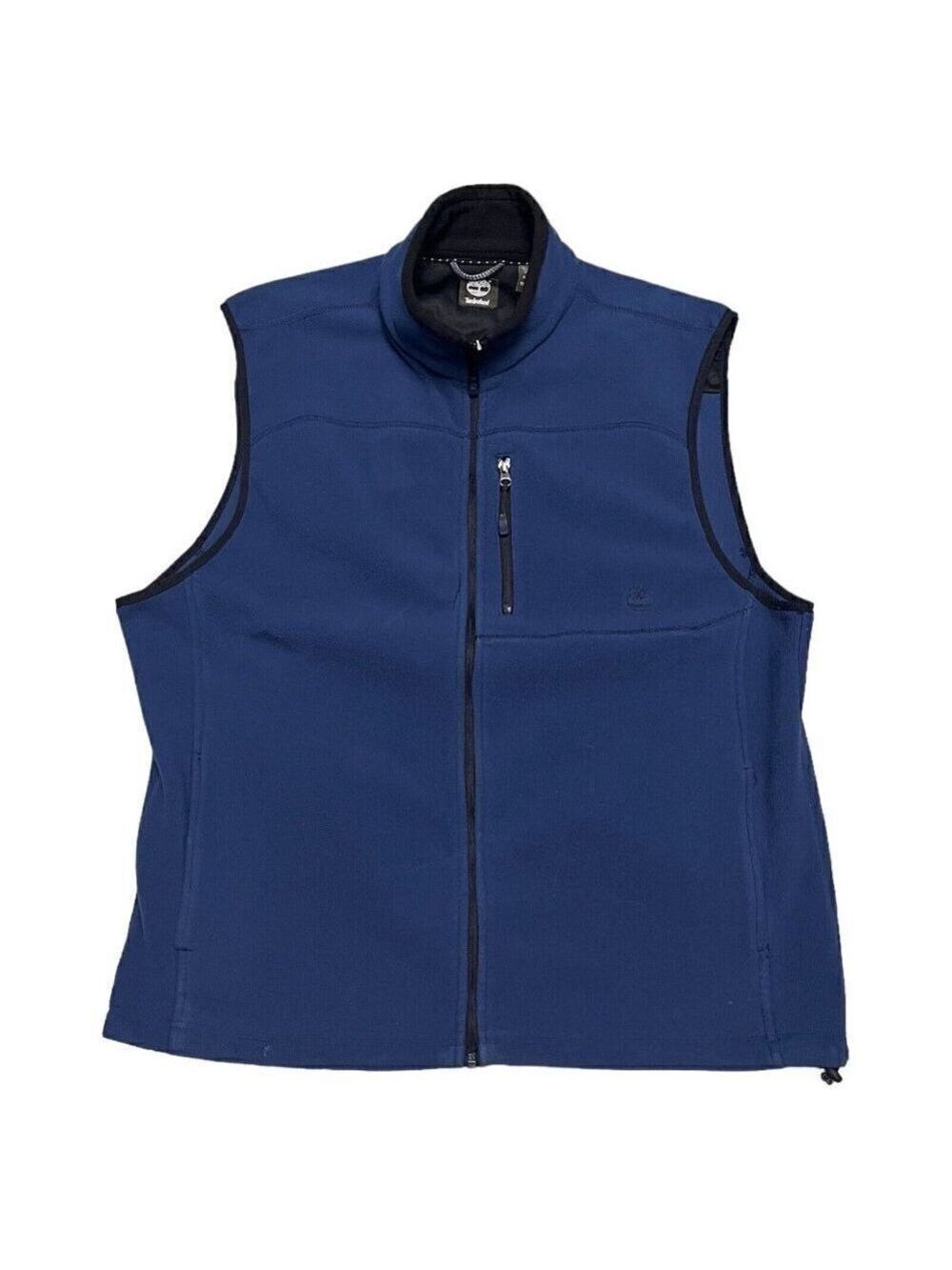 Timberland Fleece Outdoor Designer Blue Casual Light Hiking Vest Mens XL